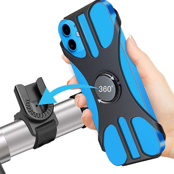 Support de téléphone de vélo détachable Support de téléphone universel pour guidon de moto de vélo Support de téléphone rotatif à 360 ° pour iPhone 15 14 13 Pro Max Smartphones Samsung