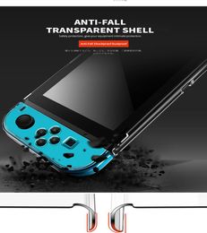 Afneembare kristal pc transparant behuizing voor Nintendo Nintend Switch NS NS NX Cases Hard Clear Achterafdek Shell Coque Ultra Thin Bag2601434