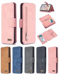 Afneembare folio mat Leather Case voor iPhone 12 Mini 11 Pro Max XR XS 6 7 8 Plus SE Samsung A81 A91 S10Lite Note10Lite Meerdere 6667800