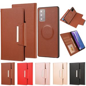 Afneembare magnetische 2 in 1 portemonnee Flip Leather Cases Fotoframe Kaartsleuf voor iPhone 13 12 Mini 11 Pro Max XR XS X 8 7 Plus SE2 Samsung S10 S20 FE S21 S22 Ultra A21S A52 A72 5G