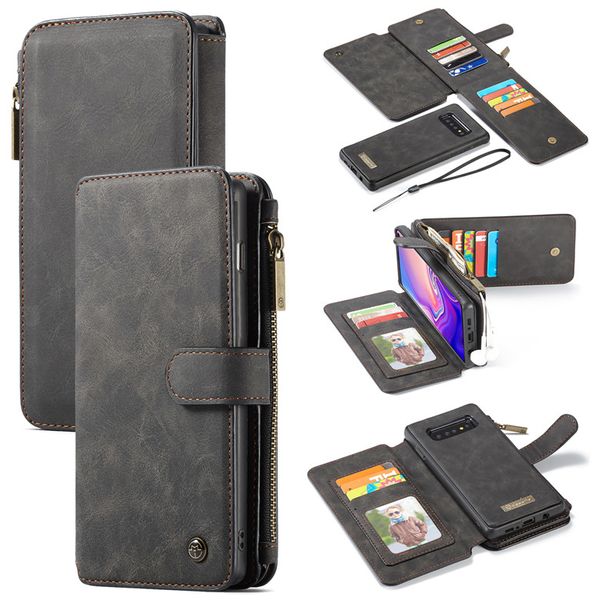 Fundas magnéticas desmontables para Samsung Galaxy S24 S23 S22 S21 Note20 Funda para iPhone 15 15Pro 14 14Pro 13 12 11 Pro X XS Max 8 Funda de cuero para teléfono con billetera de moda