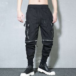 Afneembare multi-pocket vrachtbroek mannen Haruku hiphop streetwear joggers broek man elastische taille techwear WB377