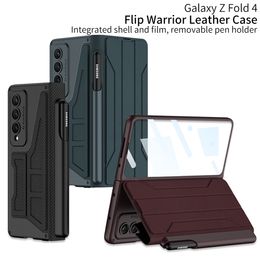 Porte-stylo détachable pour Samsung Galaxy Z Fold 4 Case Flip Book Card Leather Protective Film Cover