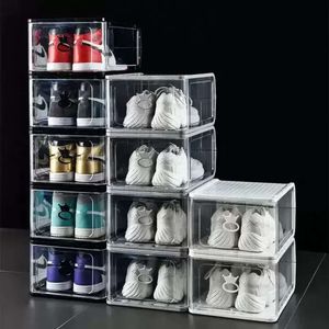 Afneembare plastic doos Grote schoen Hard vouwbare stapelbare schoenen Organisator Bins Opslag Dustbestendige kast Geikte transparant vochtdichte FY5403 S