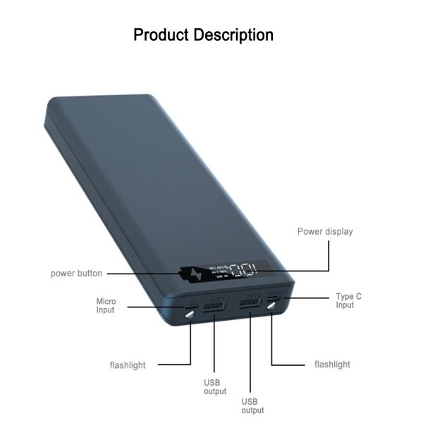 Pantalla LCD de QC3.0 USB desmontable DIY 10x18650 Batería Caja de energía Potencia Portable Potencia Potenera Portable Potente Portable para teléfono