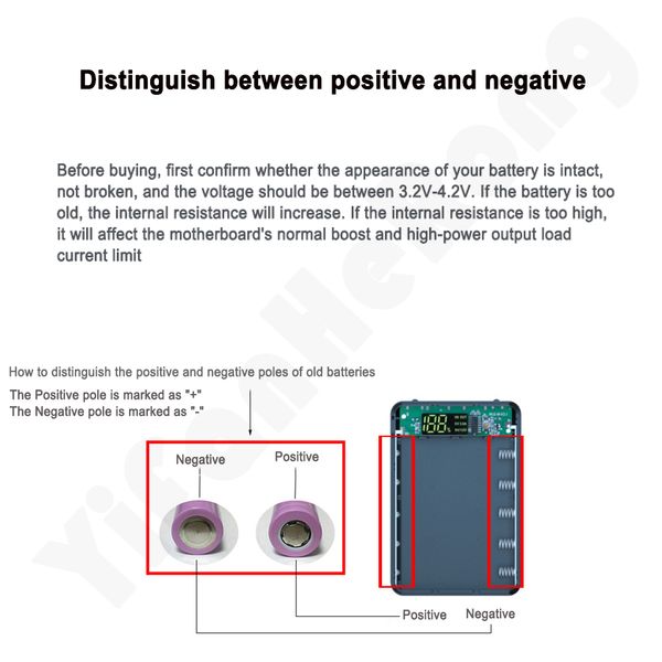 Batteries remplaçables détachables Shell Powerbank pour micro USB Type-C Entrée 5 * 18650 Chargeur externe Banque de bricolage DIY Bank