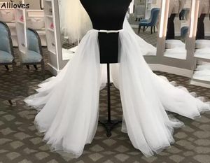 Afneembare rok voor trouwjurken Petticoat vier lagen tule voorste spleet afneembare hoftrein voor bruidsjurk jumpsuits a lijn 1133717