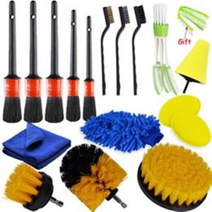 Detailing Brush Set Car Cleaning Brushes Power Scrubber Drill For Car Leather Air Vents Rim Dirt Dust Clean Tools