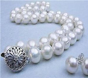 Détails sur 89 mm réel blanc naturel blanc akoya Collier Collier Collier Oreille 18quot1955155