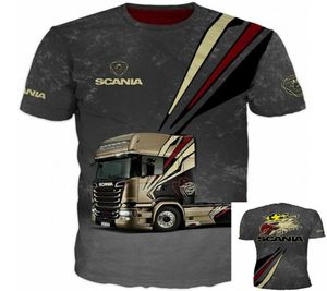 Details over t -shirt print 3D -effectlogo op voor- en achterkant voor Scania Truck Driver T Shirts6336188