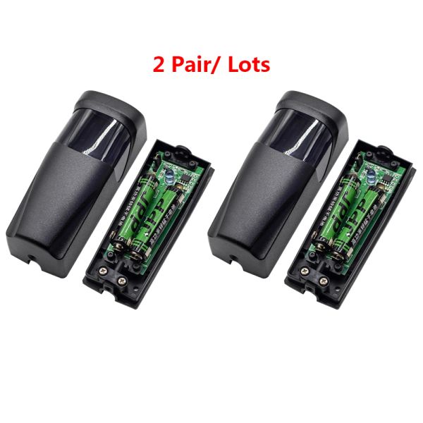 Détecteur 2 PCS 1224V AC / DC Photocell Infrared Sensor Detector for Automatic Gate avec batterie 2 * AAA (batterie non incluse)