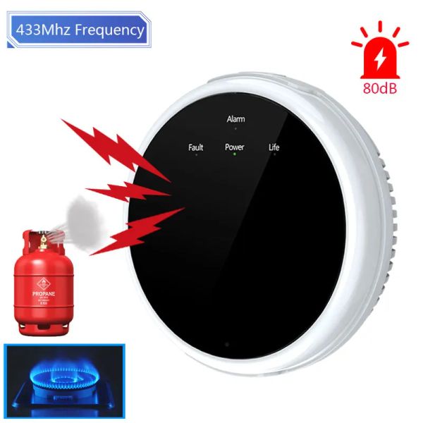 Détecteur 433MHz Smart Gas Home Security 80dB DÉCHETTE DÉCECTEUR NATUREL GAS NATURAL MONOXYDE ENTOPER ALARME DÉTECTEUR