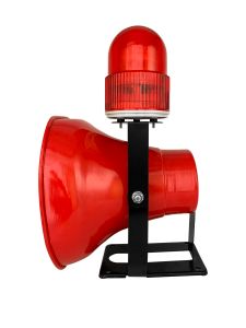 Detector 50W High Power Acoustooptic Voice Alarm met stroboscoop voor het besturen van kraanschool vuur industriële hoorn sirene stemhoorn (rood)