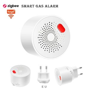 Detector AC -plug ontvlambare aardgasdetector Leksensor Home Beveiligingsalarm met Zigbee Tuya Smart melding voor LPG LNG -propaan