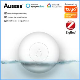 Detector Aubess Zigbee Tuya Alarm Domowy Sygnalizator Przecieku Wody Czujnik Wycieku Wody Detektor Powodzi Alarm Przelewy System Alarmawy