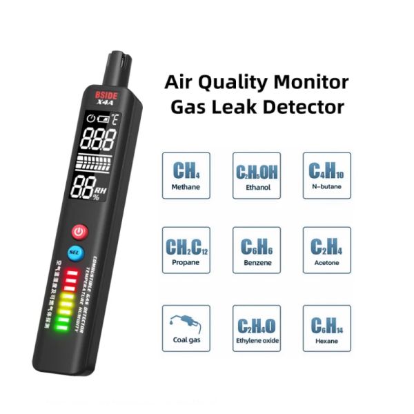 Détecteur binde x4a fuite Détecteur Réponse rapide Aigle combustible Gases Détecteur Indicateur d'alarme Température Humidité Mesure