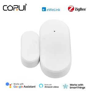 Détecteur Corui Ewelink Zigbee Smart Door Window Capteur Porte ouverte / Détecteur de fermeture pour le support de sécurité à domicile Alexa Google Home Contrôle de l'application Home