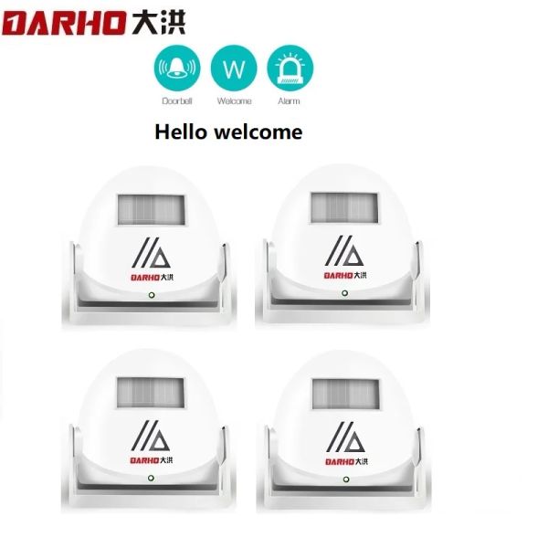 Détecteur Darho 4PCS / LOT SHOP STOWER Visiteur Dingdong Hello Welcome CHIME Entrée Alerte Alerte ALARME ALARMAGE AVERTISSE