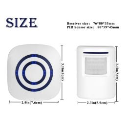 Detector Door Chime, draadloze bedrijfsdeur Motion Sensor Detector Smart bezoekersdeurbel Home Security Ride Alarm met 1 plugin