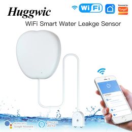 Détecteur Huggwic Tuya Water Fakage Capteur Détecteur Smart Home Security Protection de la sécurité Wireless Trevote Support Google Home Alexa