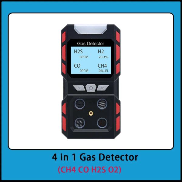 Détecteur Analyseur de gaz industriel Détecteur de fuite de gaz multi portable USB rechargeable CH4 CO H2S O2 Testeur de gaz Capteur de gaz étanche Alarme