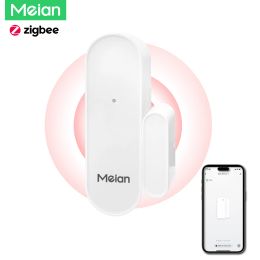 Détecteur Meian Zigbee Porte de porte Fenêtre Capteur Tuya WiFi Door Openteur Smart Home Security Alarm Magnetic Window Fence Open / Fermer Detecteur