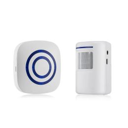 Detector Mool Door Chime, draadloze zakelijke deur Motion Sensor Detector Smart bezoekersdeurbell Home Security Ride Alarm met 1 stekker