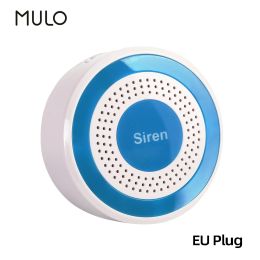 Détecteur Mulo 433MHz Sirène sans fil Sirène STROBE ALARME D'ALARME DE LUMINE 85DB SYSTÈME D'ALARME DE SÉCURITÉ COMPATIBLE PG103 PG107 PG105