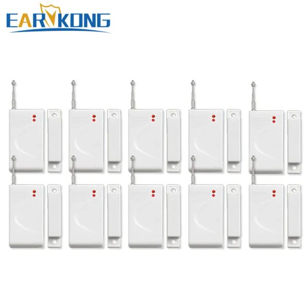Detector NUEVO Earykong, venta al por mayor, Detector magnético de puerta y ventana para sistema de alarma GSM inalámbrico de 433MHz, alarmas de puerta abierta