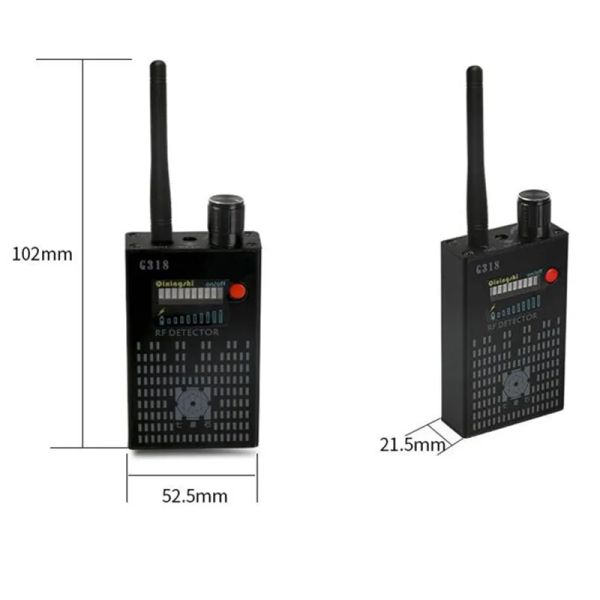 Detector Professional de 1500 mAh Batería Super RF Wifi Bluetooth GSM DECT DECT anti Spy Seguridad inalámbrica Alarma de alarma Detector de metales G318