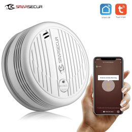 Détecteur SMARSECUR WiFi Smoke Detector Smoke Capteur très sensible pour Smart Life App Control Power par Tuya