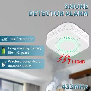 Detector de humo remoto inalámbrico comercial del sensor del fuego de la alarma del hogar elegante de la alarma de humo del detector