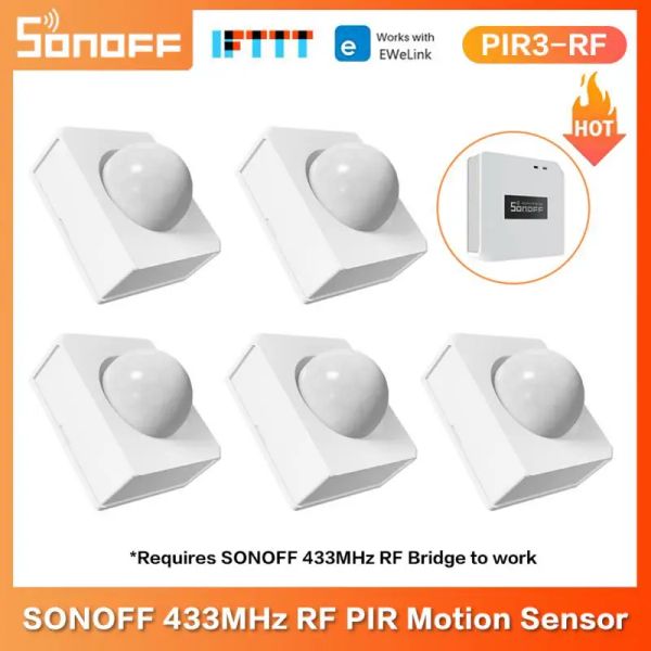 Detector SONOFF PIR3RF Sensor de movimiento 433MHz RF PIR Presencia Sensor Ewelink Aplicación Alarma de seguridad Alarma Trabajo con Sonoff RF Bridge