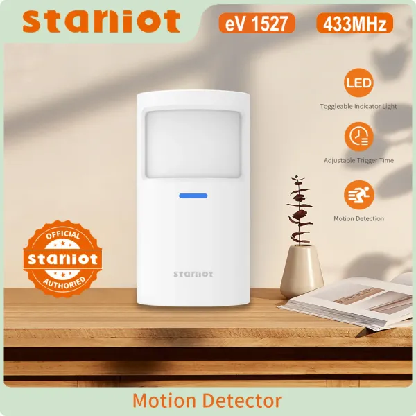 Detector Staniot Motion Sensor Smart Home PIR PIR Motion Detector Protección de seguridad La luz indicadora alternable funciona con sistema de alarma