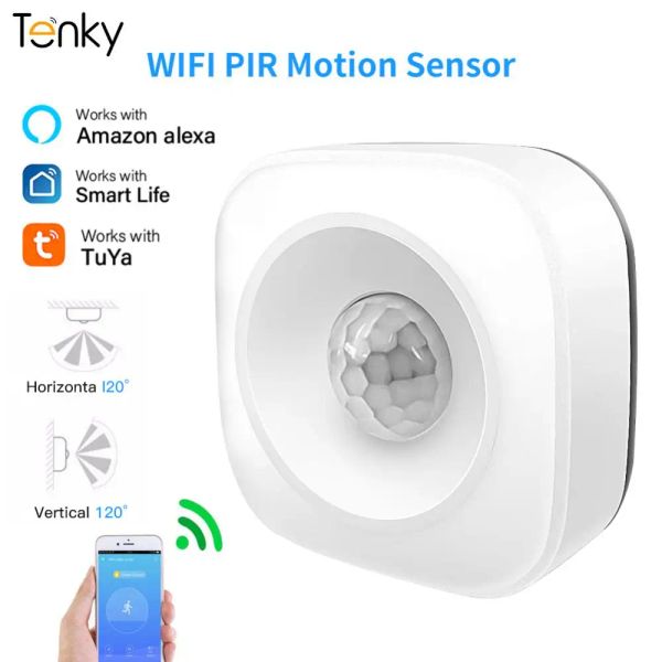 Detector Tenky Tuya Wifi PIR Sensor de movimiento Sensor de movimiento Smart Life App Wireless Home Automation System para la rutina Alexa