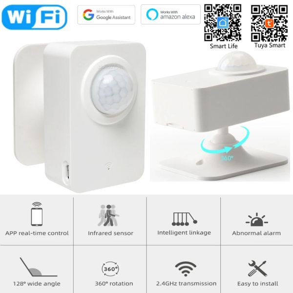 Détecteur Tuya Smart Home WiFi PIR Motion Capteur infrarouge Capteur de la présence du corps humain Smart Life Système d'alarme de protection de sécurité sans fil