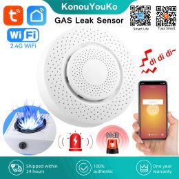 Detector Tuya Smart Life Wifi Sensor detector de gases Cocina Monitor de fuga de gas inflamable Sistema de alarma de protección contra incendios para el incendio del hogar