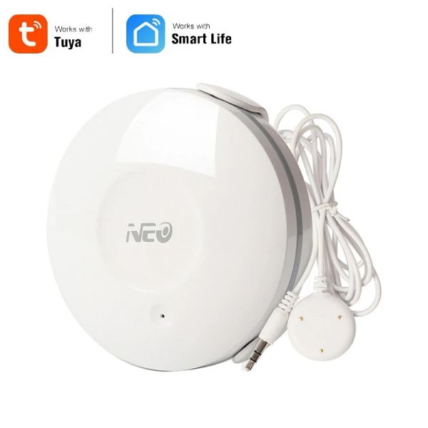 Détecteur Tuya Smart Life Wifi WiFi Capteur d'inondation Wi-Wiless Wireless Wired Fakage Detector Application Notification Alerts Fuise Alarm Home Security