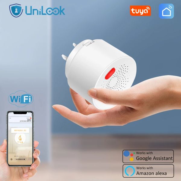 Détecteur Tuya Smart Wifi détecteur de gaz alarme incendie capteur de fuite de gaz naturel Combustible pour la sécurité à la maison Smartlife alarme de capteur de fuite GPL