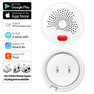 Détecteur Tuya WiFi Gas Alarm Capteur de gaz combustible Le détecteur de gaz fonctionne avec les informations de l'application Smart Life Push pour le système d'alarme domestique