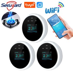 Detector Tuya WiFi Gas Detector LPG Natural Gas Lek Alarm Detectoren LED Display Smart Home Lekage Sensor Groothandel