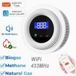 Détecteur Tuya Wifi Home Smart Home Natural Gas Demaine Détecteur 433MHz Méthane BEAT-FEAK CAPTEUR DE FEUILLE DE METHAN