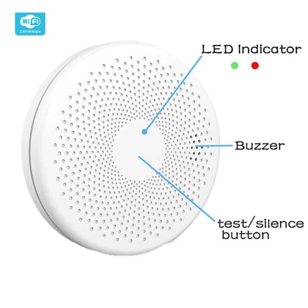 Détecteur Tuya WiFi capteur de fumée CO alarme détecteur de monoxyde de carbone combinaison double capteur Protection incendie système de sécurité à domicile fonctionne seul