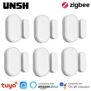 Détecteur Tuya Zigbee 3.0 Smart Door Capteur Porte ouverte Détecteurs fermés Protection de sécurité Smart Life Control Support Alexa Google Home