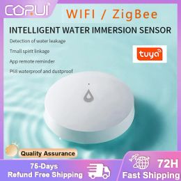 Detector Tuya Zigbee 3.0 Waterlekkage Alarm Smart Home Life App Remote Monitoring Beveiligingsbeveiliging Detectorsensor