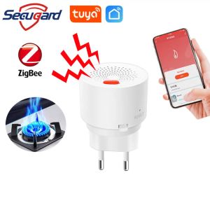 Detector Tuya Zigbee Gas Detector Natural Gas Lekage Sensor Sound Alarm LPG LEAK DETECTORS Smart Home Security Alarm EU/US/UK -plug