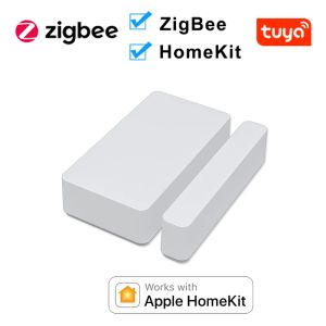 Détecteur Tuya Zigbee HomeKit Door Fensider Connection sans fil Connexion Smart Door Detectors SmartLife Fonctionne avec Zigbee et HomeKit Gateway
