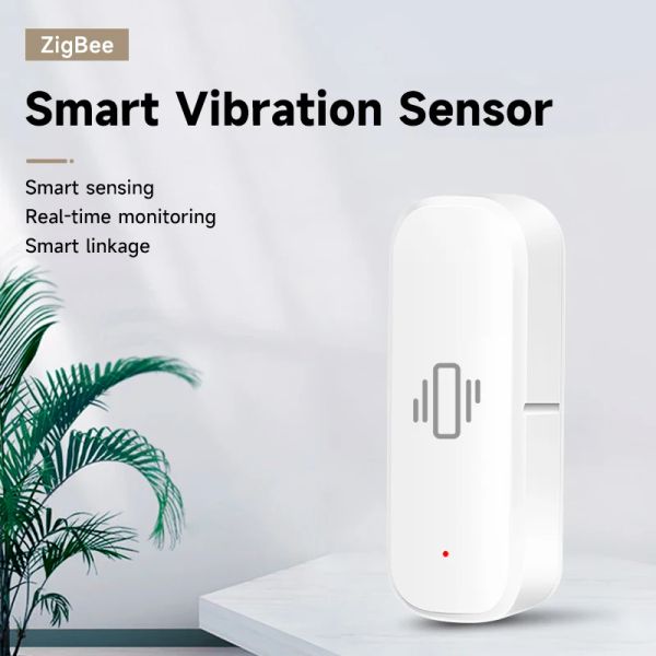 Détecteur Tuya Zigbee Smart Vibration Sensor Detection, Smart Life App Notification, Alarm de choc en verre en temps réel, enregistrement d'historique