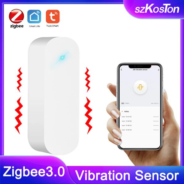 Détecteur Tuya Zigbee Smart Vibration Capteur de porte Pause Pause Balle ALARME ALARME SMART HOME SECTION DE SÉCURIT