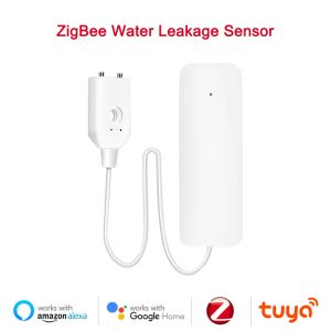 Détecteur Tuya Zigbee alarme de fuite d'eau capteur de fuite d'eau indépendant détecteur alerte d'inondation alarme de sécurité de débordement Via Alexa Google Home